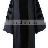 Wholesale High Quality Black Doctoral Gown With Black Velvet thumbnail-1