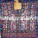 Vintage Colourful Embroidered Thread Work Patch- Vintage Handmade Banjara Neck Yoke Fabric thumbnail-2