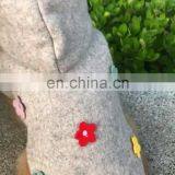 Personalized Pet Dog Cat Hoodie Gray Clothes Teddy Flower Woolen Coat thumbnail-1