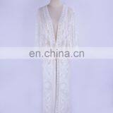 Оптовая белая кружевавая пляжная одежда для женщин - пляжная плащ thumbnail-2