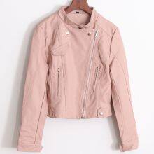 HOT SALE 2021 NEW ARRVIAL LADIES' FAUX ECO LEATHER PU MOTORCYCLE JACKET thumbnail-1