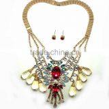 2015 Latest Cheap Alloy African Crystal Beads Jewelry Set, Crystal Jewelry Set Necklace and Earrings Jewelry Set thumbnail-1