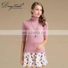 Erdos 2024 Preppy Style Ladies Jumper 100% Cashmere Knitted Sweater With Turtleneck Solid Pattern Winter Season Essential thumbnail-3