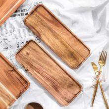 Wooden Tray Breakfast Tray Snack Fruit and Dried Fruit Tray Acacia Wood Dessert Tray thumbnail-2