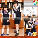 latest design boys and girls set Japen Korea style vest sweater school uniforms kids clothing set causal V neck uniform