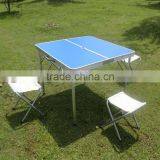 Folding Aluminum Picnic/Camping Table With 4 Stools thumbnail-6