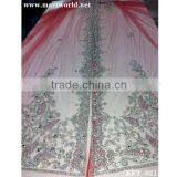 Red Beaded Fabric for Girls Party Dress(KFT-021)