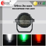 Outdoor Waterproof 54 3W RGBW LED Par Light DJ Wash LED Night Light Equipment