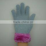 Boxi-High Quality Feather Yarn Rib Rabbit Fur Gloves thumbnail-1