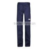 Flame resistant man safety pants with anti-acid treated fabric
