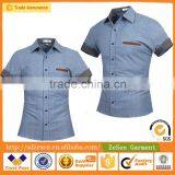 Guangdong Cheap Clothing Short Sleeve Twill Pant Shirt New Style thumbnail-1