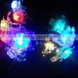 10 Peony Leds +4.5M cable Colorful solar strip light using for tree,garden decoration