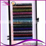 Customized Logo Package, Glitter Eyelash Extension With Silver/orange/light Green/pink/blue/purple/red/blue