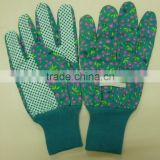 Hot 100% Cotton Canvas Gardening Glove, Flower-pattern, Working Glove, Safety Equipment