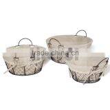 Metal Wire Storage Basket With Liner, Storage Use And Wire Metal Type Wire Lined Basket thumbnail-2