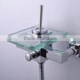 In-wall Single Handle Glass Bath Shower Faucet/ Mixer TapQH0815-1W thumbnail-1