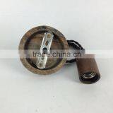 Edison Bulb Lamp Socket Wood Battery Powered Pendant Lights With Colorful Braided Wire thumbnail-1