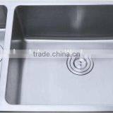 Double Bowls Sink With Drainer For Small Kitchen Designs thumbnail-1