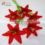 Single Stem Fashion Accessory Artificial Potted Lily for Home Decoration Hotel Decoration thumbnail-1