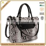 CSS1715-001 Lady Real leather in python grain handmade bags by Chinese leather bag factory