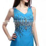 Factory Directly Sell Heavy Beaded Turquoise Blue Bridesmaid Dresses thumbnail-3