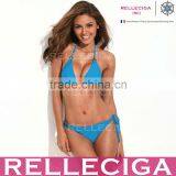 RELLECIGA Bright Blue Simply Stunning Triangle Bikini Swimsuit With Golden Hardware Rings