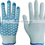 bleaching white cotton glove with pvc dots glove safety working glove