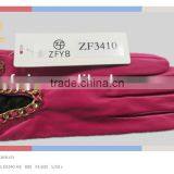 Custom Thin Sex Girls Pink Leather Gloves
