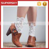 V-918 Girl Lacy Boot Toppers Lace Boot Cuffs Women Lace Boot Cuffs Knitted Leg Warmers Lace Boot Socks With Lace Trim