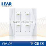 F86 Series 4 Gang 1 Way Electric Switch