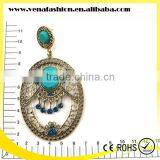 Oval Design Hollow Latest Exotic Turquoise Fashion Earring thumbnail-4