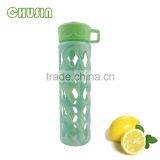 High-grade Borosilicate Glass Water Bottle With BPA Free Silicone Sleeve and PP Handle thumbnail-2