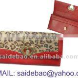 Red Genuine Leather Heart Button Lady Wallet/purse thumbnail-1