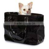 Black Patent Leather Fashionable Dog Handbags/pet Shoulder Bags thumbnail-1