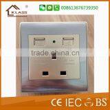 Global Universal Function 16amp 3 Pin Plug Wall Socket With 5V USB Charger European Male Electrical Wall Socket thumbnail-1