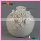Custom White Cereamic Essential Oil Diffuser With Flower Design thumbnail-2