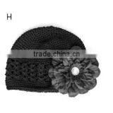 Newsboy Baby Beanie Kufi Hats With Peony Flower thumbnail-1