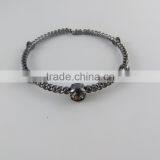 Fashion Two Rows Pearl Diamond Bracelet, Rhinestone Pearl Jewelry thumbnail-4