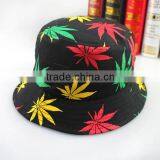 2016 New Fashion Hip Hop Green White Leaf Print Fishing Caps Weed Bucket Hats For Mens thumbnail-6