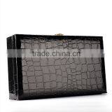 Chinese Factories Wholesale Custom High-grade PU Leather Gift Box, Black Crocodile Grain Packing Box thumbnail-4