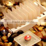 Square Glass Candle Plate With Spary thumbnail-1