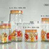 Clear Square Glass Mason Jar With Decal thumbnail-1
