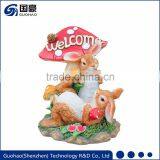 Resin Garden Welcome Rabbit Bunny Statue thumbnail-1