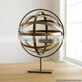 Brass Antique Round Ball With Stand Sculpture thumbnail-1