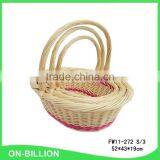 Large Oval Natural Wicker Tote Basket for Food Storage thumbnail-5