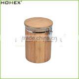 Hot Sale Bamboo Airtight Metal Food Storage Jar/Canister With Bamboo Lid/Homex_Factory thumbnail-2