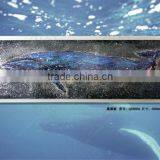 Framed Handmade Seascape Oil Painting Lacuqer Blue Whale for Home Decoration thumbnail-2