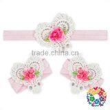 Wholesale 3Pcs Embroidery Butterfly And Heart Shape Flower Baby Hair Accessories thumbnail-4