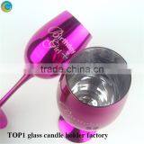 Candle Holder Handcrafted Votive Festive Glass Goblet Candle Stand thumbnail-6