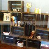 Living Room Antique The Study Wooden Storage Stand Crate thumbnail-1